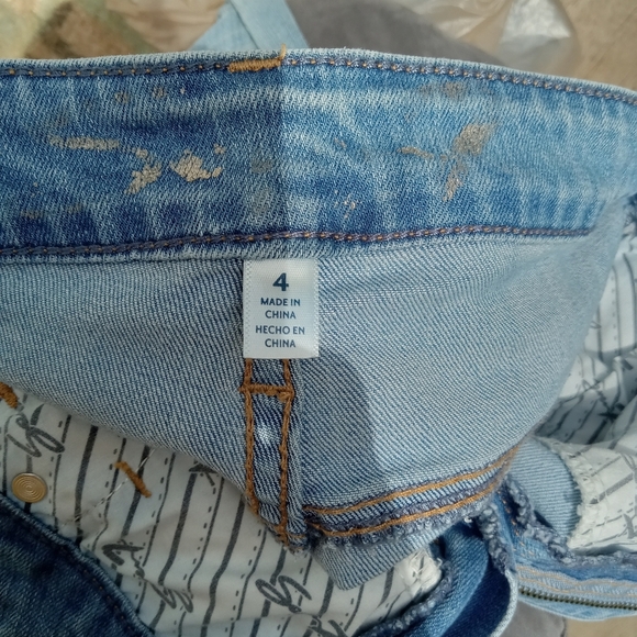 Seven7 Tower Straight Crop Classic Blue Distressed Women Jeans Raw Hem Size 4 - Picture 9 of 10